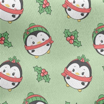 Merry Christmas Penguin Jersey Backed Fleece