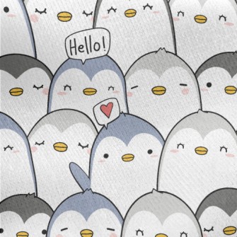 Cute Penguin Jersey Backed Fleece