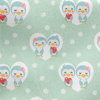 Penguin Couple Jersey Backed Fleece