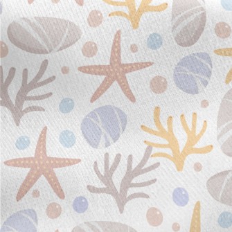 Starfish And Coral Jersey Backed Fleece