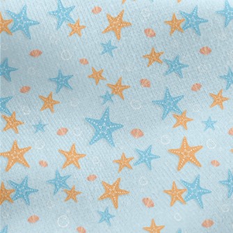 Blue Orange Starfish Jersey Backed Fleece