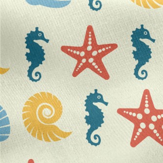 Beautiful Starfish Shell Jersey Backed Fleece