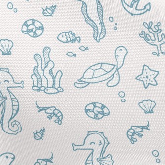 Marine Life And Seaweed Pongee