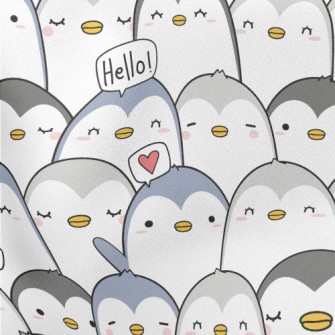 Cute Penguin Lightweight Cotton Poplin