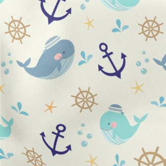 Sailor Whale Lightweight Cotton Poplin