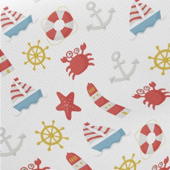Boat Lighthouse Crab Midweight Cotton Poplin