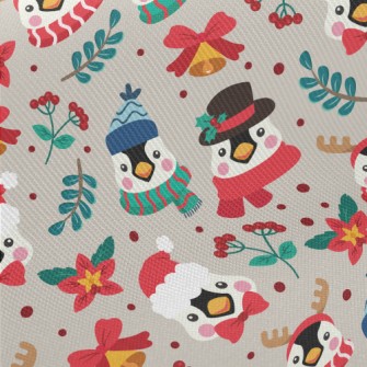 Christmas Dressed Penguin Midweight Cotton Poplin