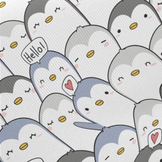 Cute Penguin Midweight Cotton Poplin