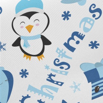 Christmas Ornaments With Pengu Midweight Cotton Poplin