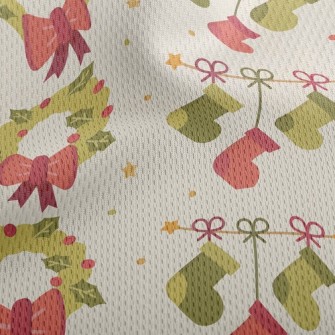 Christmas Decoration Wreath Athletic Mesh Flat Back