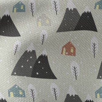 Romantic Snowy Hill Waterproof Canvas