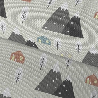 Romantic Snowy Hill Waterproof Oxford