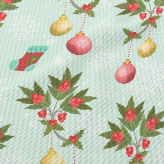 Christmas Red Hanging Ornament Birdseye Piqué