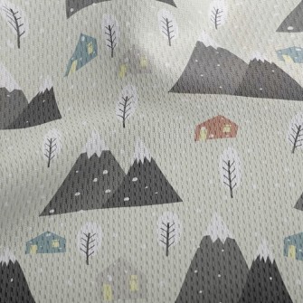 Romantic Snowy Hill Athletic Mesh Flat Back