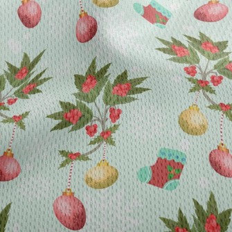 Christmas Red Hanging Ornament Athletic Mesh Flat Back