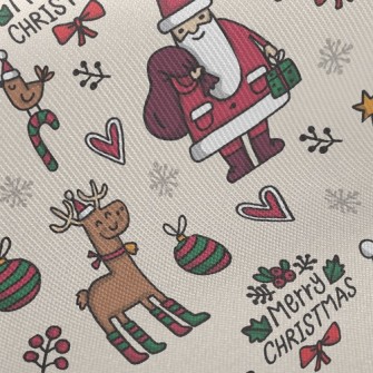 Cartoon Merry Christmas Twill