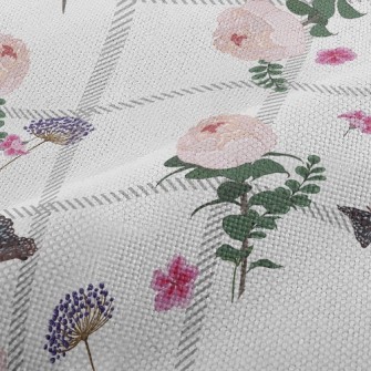 Beautiful Flowers And Butterfl Performance Linen