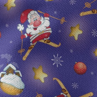 Santa Skiing Waterproof Canvas