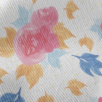 Smudged Flowers And Maple Leav Standard Corduroy