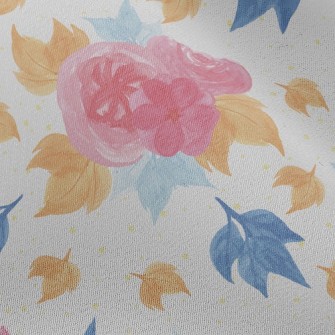 Smudged Flowers And Maple Leav Chiffon
