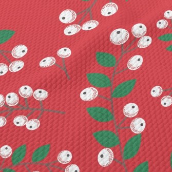 Plum Fruit Leaves Birdseye Piqué