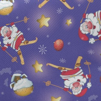 Santa Skiing Twill