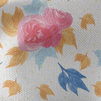 Smudged Flowers And Maple Leav Waterproof Canvas