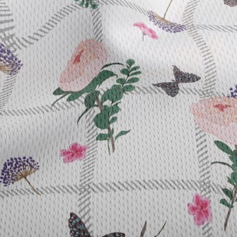 Beautiful Flowers And Butterfl Athletic Mesh Flat Back