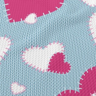 Decorative Yarn Hearts Birdseye Piqué