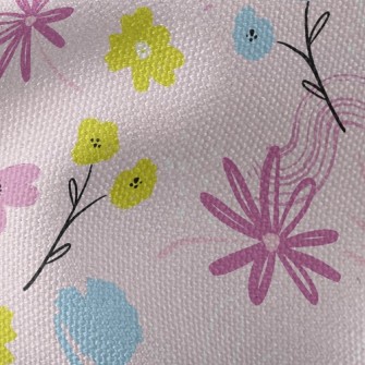 Cute Pink Flowers Waterproof Canvas
