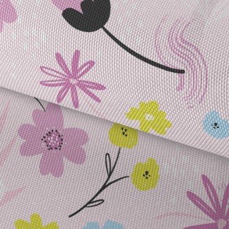 Cute Pink Flowers Waterproof Oxford