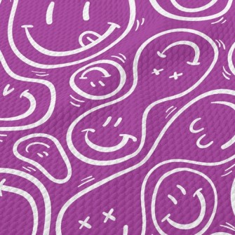 Distorted Smiley Face Birdseye Piqué