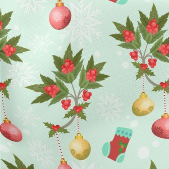 Christmas Red Hanging Ornament Stretch Ponte