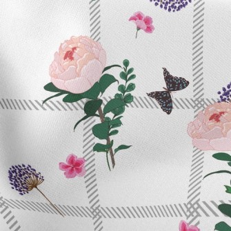 Beautiful Flowers And Butterfl Stretch Ponte