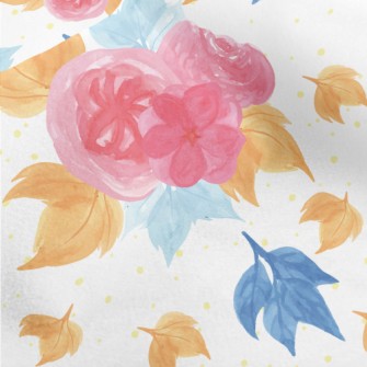 Smudged Flowers And Maple Leav Micro Fleece