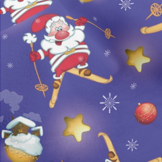 Santa Skiing Micro Fleece