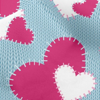 Decorative Yarn Hearts Micro Fleece