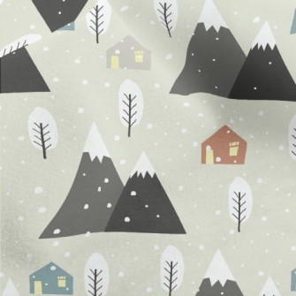 Romantic Snowy Hill Micro Fleece