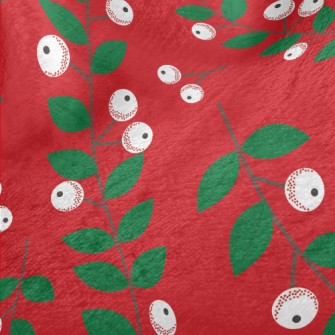 Plum Fruit Leaves Minky