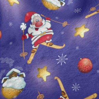 Santa Skiing Minky