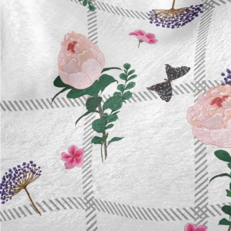 Beautiful Flowers And Butterfl Minky