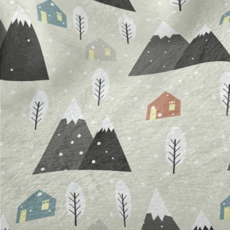 Romantic Snowy Hill Minky