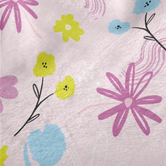 Cute Pink Flowers Minky