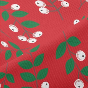 Plum Fruit Leaves Piqué