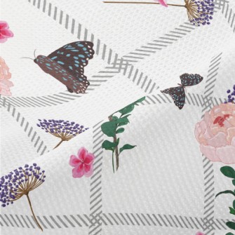 Beautiful Flowers And Butterfl Piqué