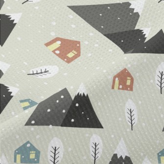 Romantic Snowy Hill Piqué