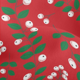 Plum Fruit Leaves Lightweight Performance Linen