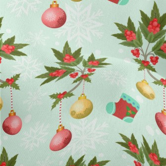 Christmas Red Hanging Ornament Lightweight Performance Linen