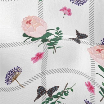 Beautiful Flowers And Butterfl Lightweight Performance Linen