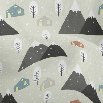 Romantic Snowy Hill Lightweight Performance Linen